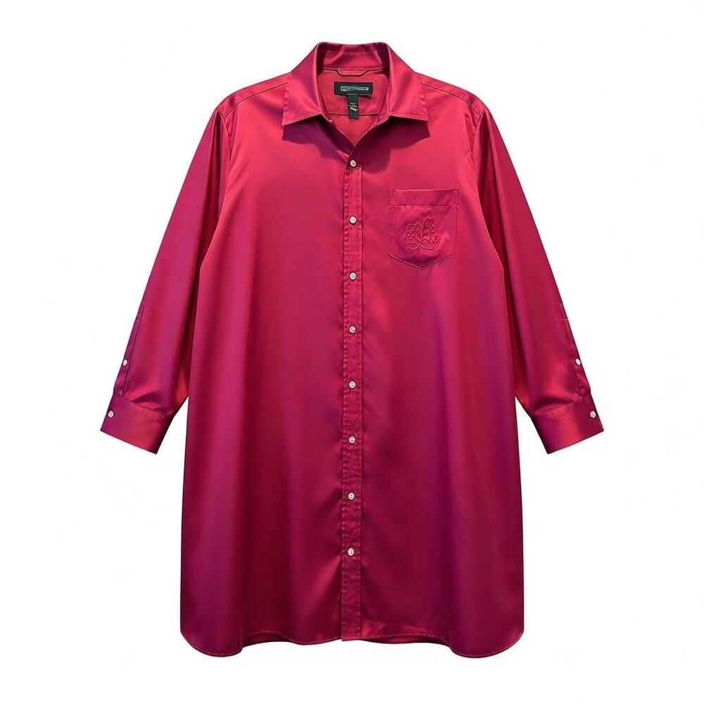 Lauren Ralph Lauren Satin Nightgown – Fuchsia Pink – Size M – Super Soft & Silky